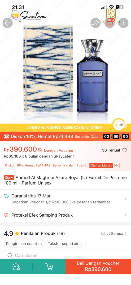 stoicismisme's tweet photo. wts parfum timteng al mahgribi azure royal masih 95%  (365k) https://t.co/MisRZ5x095