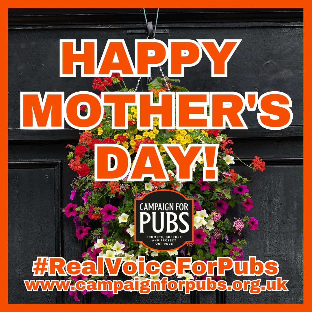 CampaignforPubs's tweet photo. Happy #MothersDay #MotheringSunday to all mothers!
Hope mums are being treated to a drink & meal at a nice #pub! ๐ฅ๐ฝ๏ธ๐ท๐บ๐น๐
#SupportOurPubs #SupportPubs https://t.co/ZF52l5sfNn