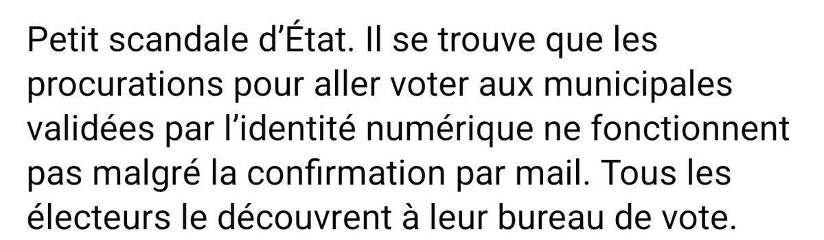 La possibilité de faire le nécessaire pour voter aujourd'hui par procuration via France Connect serait annulée par une "panne" nationale ? Des citoyens constatent et mettent en cause...