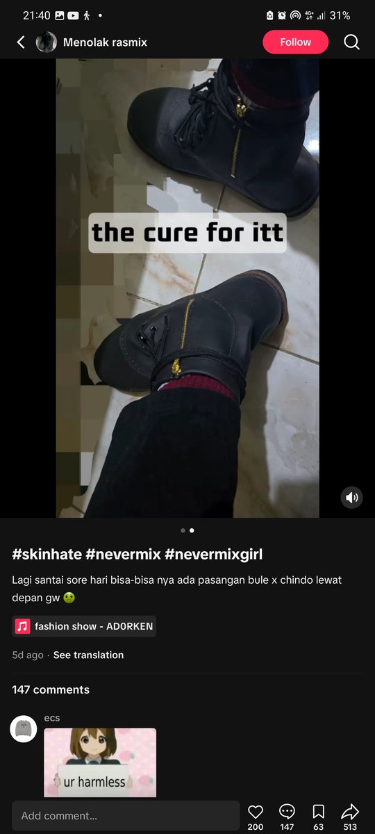 MeniirIII's tweet photo. Tiktok showed me this Indonesian guy who's mad at a Chindo girl dating a White guy #WhateverMan https://t.co/GkrgsI6kYq
