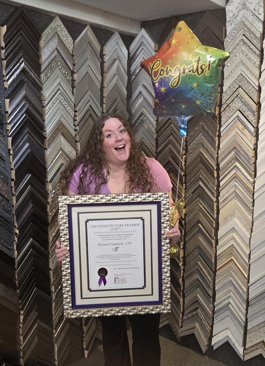 FrameDeArt's tweet photo. As we officially celebrate our 35th Store anniversary today, we congratulate our store manager, Bri Campbell and Truday May for earning their Certified Picture Framer (CPF) certificates!  Way to go Bri and Trudy!  You make Frame de Art proud!

#PPFA #CPF #CertifiedPictureFramer #BestFraming #35thAnniversary #Denver #Colorado #framing #customframing #pictureframing #art #decor #walldecor #milehighcity #cityofdenver #cityofEnglewood #shoplocal #shopsmall 

@TruVueGlazing
