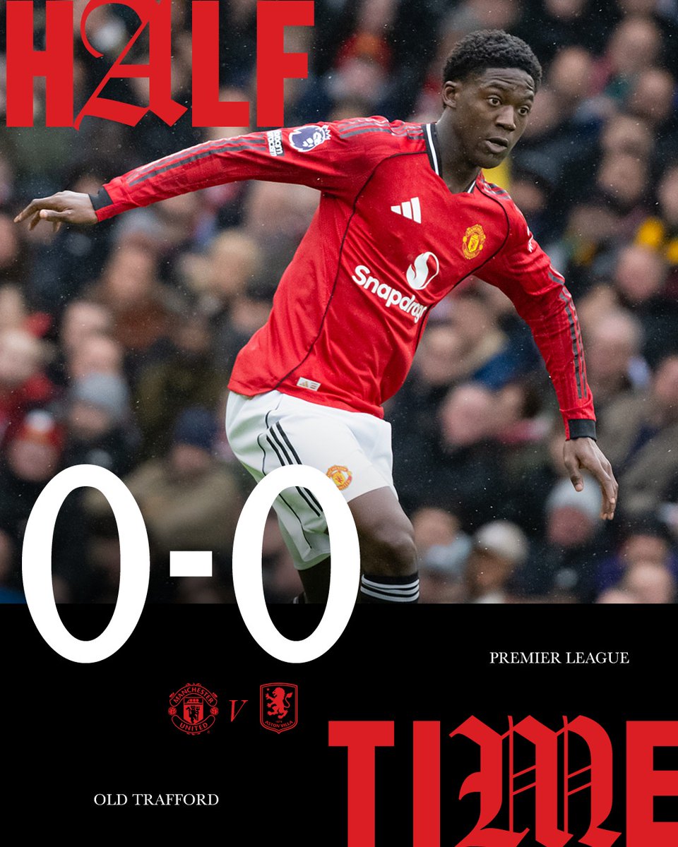 ManUtd's tweet photo. All square at the break.