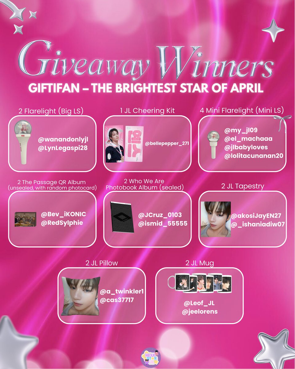 📢 𝗚𝗜𝗩𝗘𝗔𝗪𝗔𝗬 𝗪𝗜𝗡𝗡𝗘𝗥𝗦 𝗔𝗡𝗡𝗢𝗨𝗡𝗖𝗘𝗠𝗘𝗡𝗧

We truly appreciate the time, effort, and enthusiasm you showed in the birthday poll. Your support and participation mean so much to us. 💜

Thank you to everyone who joined our 𝗚𝗶𝗳𝘁𝗶𝗳𝗮𝗻 – 𝗧𝗵𝗲