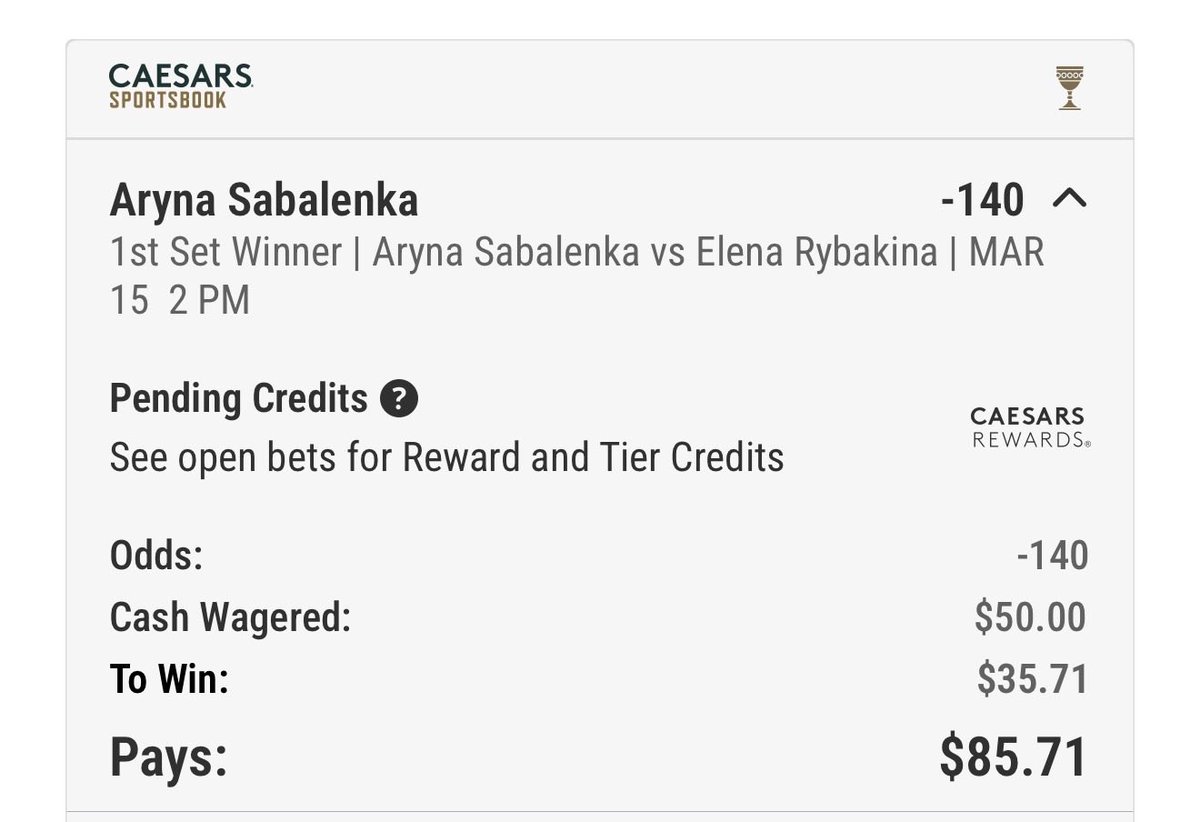 ChaunceysPicks's tweet photo. 💎INDIAN WELLS FINALS💎

Think today will be a rather straight forward match day. Been a good week let’s finish strong🤝

SABALENKA First set winner (-140)

Medvedev v Sinner Over 21.5 total games (-125) https://t.co/cc3g3pKZPb