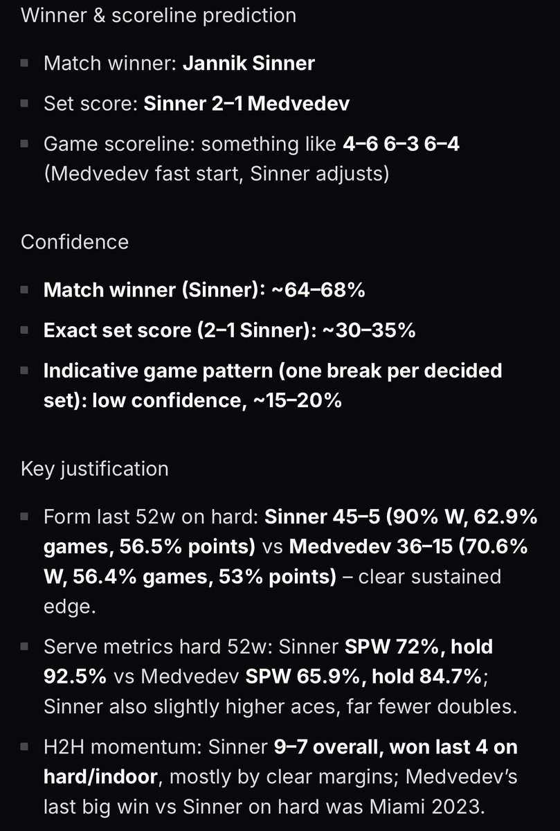 FreemanBrady's tweet photo. Sinner vs. Medvedev 

Sabalenka vs. Rybakina https://t.co/h98Yaf6fwG
