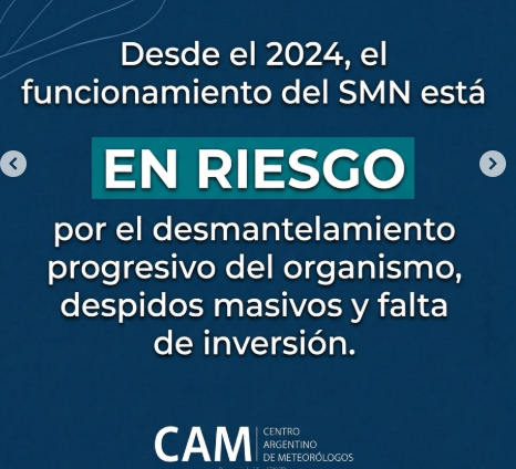 Tiempo_AMBA's tweet photo. Esta cuenta NO tiene nada que ver con el SMN, pero siempre se le brindara apoyo gobierne quien gobierne.
En los proximos dias habra una resolución sobre los despidos masivos.
Les dejamos una placa del centro argentino de meteorólogos para aquellos comentarios que decían era información falsa o de índole político.