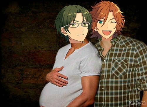 SIGMABUKI's tweet photo. @KeitoHasum1 Sorry we already consumed all of it to generate this photo of you pregnant with Mikejima-sans child

[ Madakei , keimada , mpreg] https://t.co/NUCaaFLraA