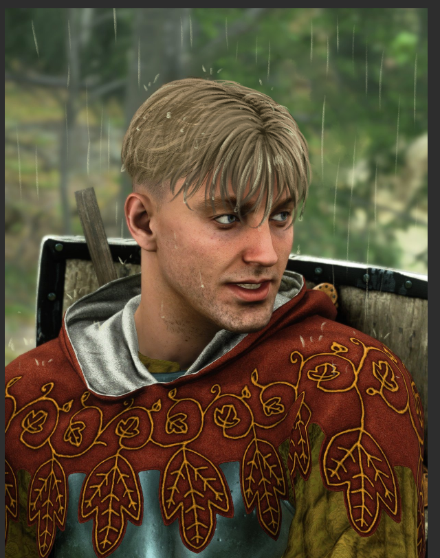 JoshuaBeeking's tweet photo. I love to remind people this is probably what Hans look like with his hair wet/down. #kcd2 https://t.co/u4e2grdhn1