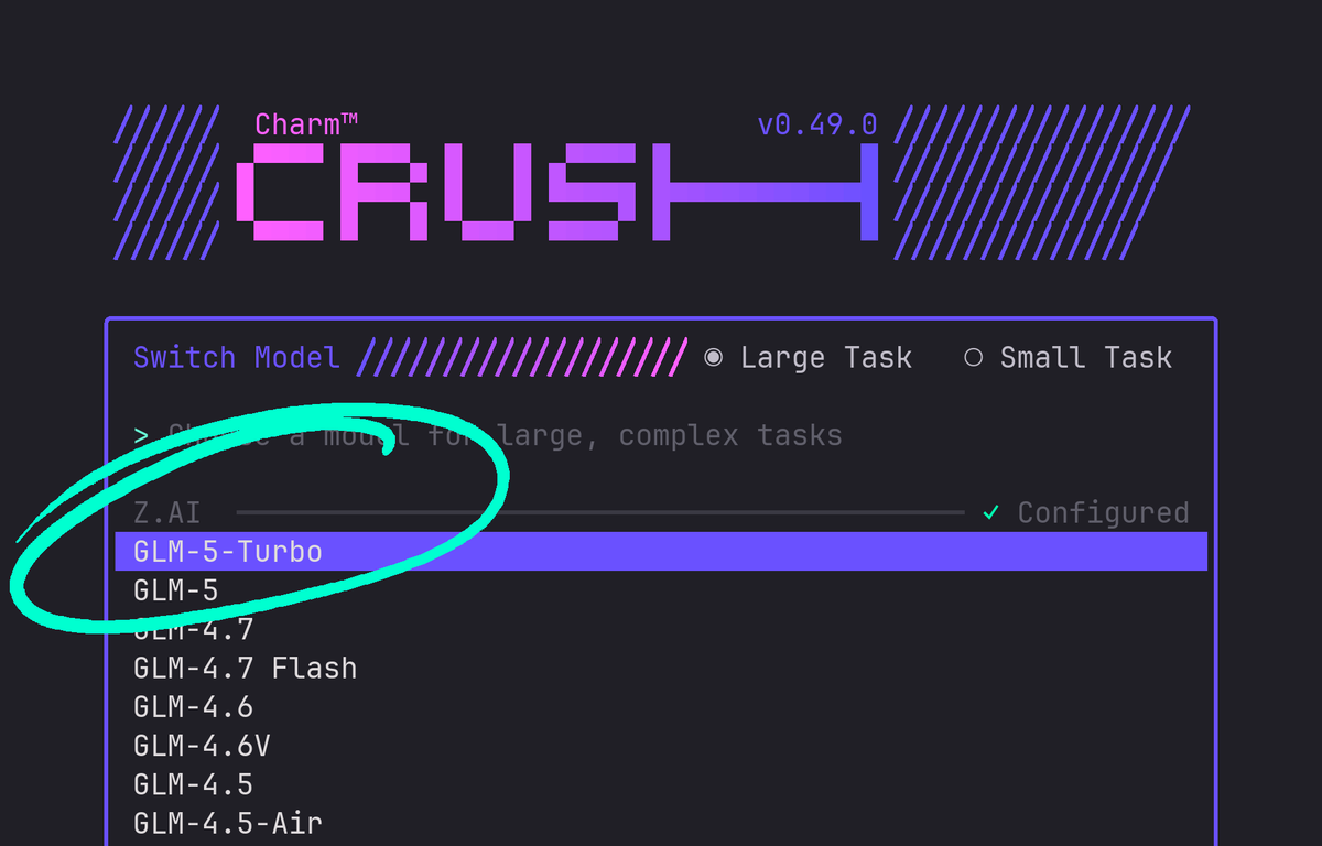 Crush model picker
