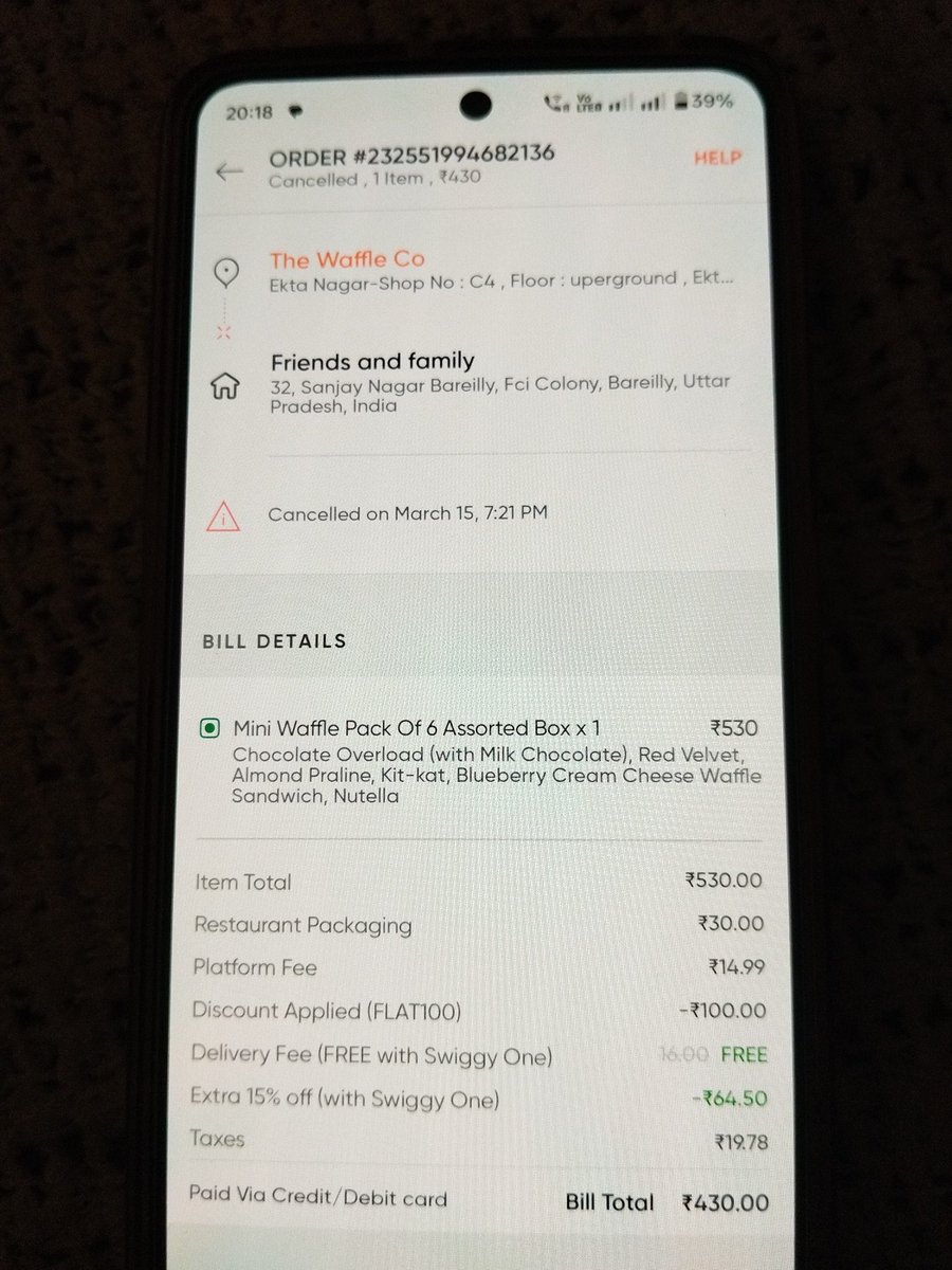 frndzfav's tweet photo. @SwiggyCares Order ID is as per the picture shared below. https://t.co/Xg6FDnTvJj