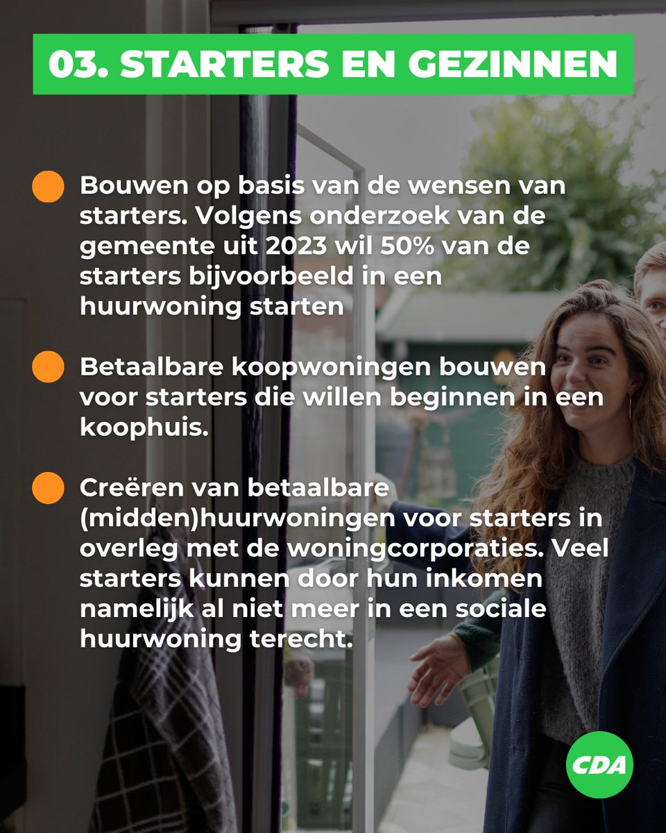 CDAWestland's tweet photo. CDA Westland geeft prioriteit aan bouwen en wonen💚🏠Zo bouwen we consequent meer naar de behoefte van onze inwoners en ondersteunen we passende initiatieven! Benieuwd naar de rest van onze prioriteiten? Zie ons verhaal!
#wldebat #bouwmeeaanwestland #wonen #bouwen #westland https://t.co/mzzbB8ppRB
