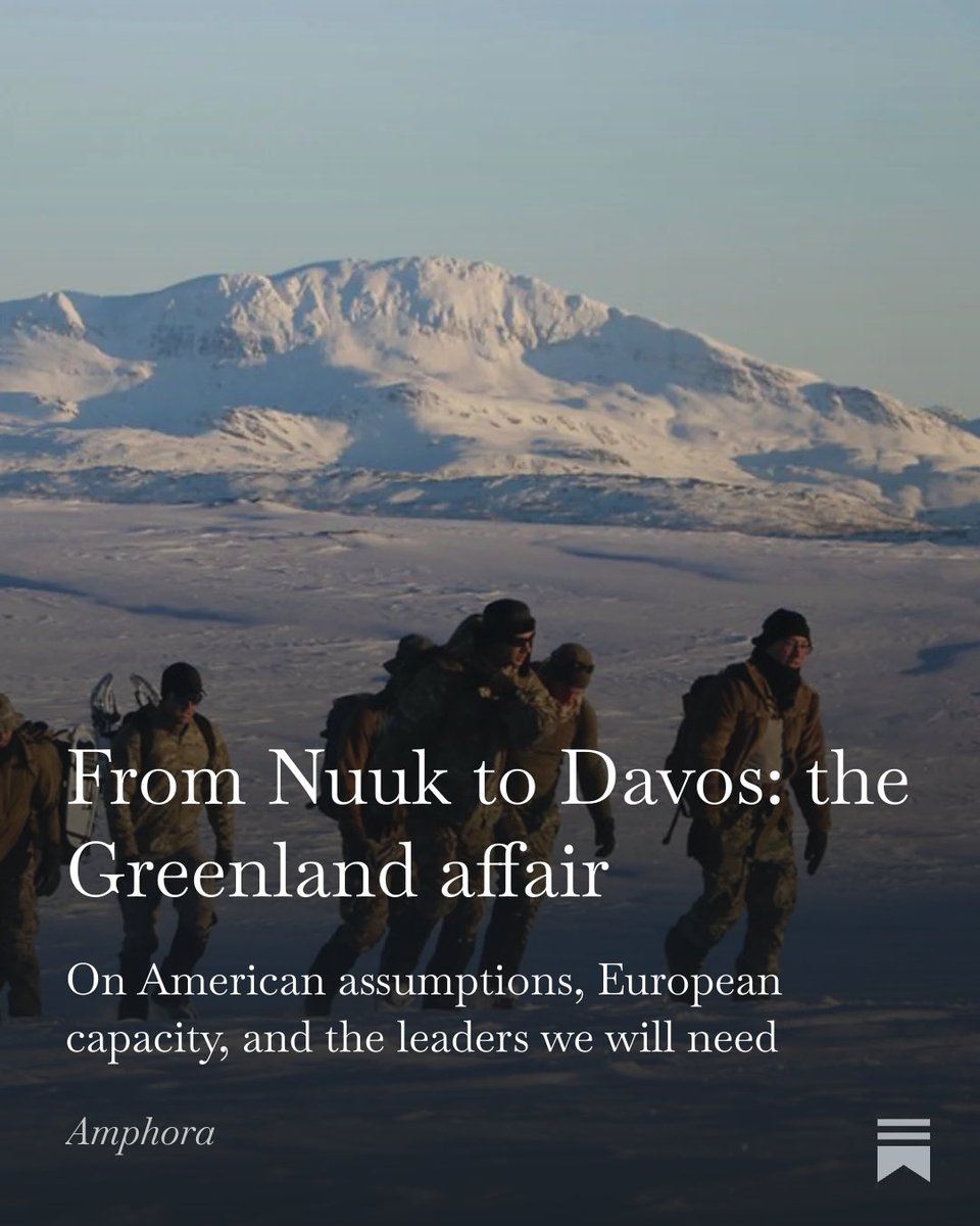 leo_caesaris's tweet photo. New Amphora post.

On Greenland affair, its actors, the European response.

My aim here is to give you good picture of interests in Arctic, and whether purported justifications measure up to scrutiny.

Finally, a note on our future, and which leaders we will need.

Link in reply https://t.co/OkgUvwKtEc