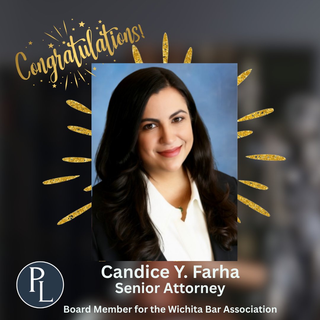 PennerLoweLaw's tweet photo. 🎉 Congratulations to Candice Y. Farha on being elected to the Wichita Bar Association Board of Directors!

We’re proud to see her leadership and dedication to the legal community recognized. ⚖️

#WichitaBar #WichitaLawyers #PennerLoweLawGroup https://t.co/IDF2lfdQ2a