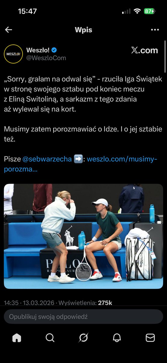 _klimkiewiczp's tweet photo. @Grim_Duck_ @Anisiek3 @pavyg Well, właściwie to nie. Tak powiedziała, i to nie jest subiektywna opinia, a po prostu fakt. Wszystkie portale tak piszą, nie tylko polskie, przykładowo Weszło https://t.co/shkUvofKtd