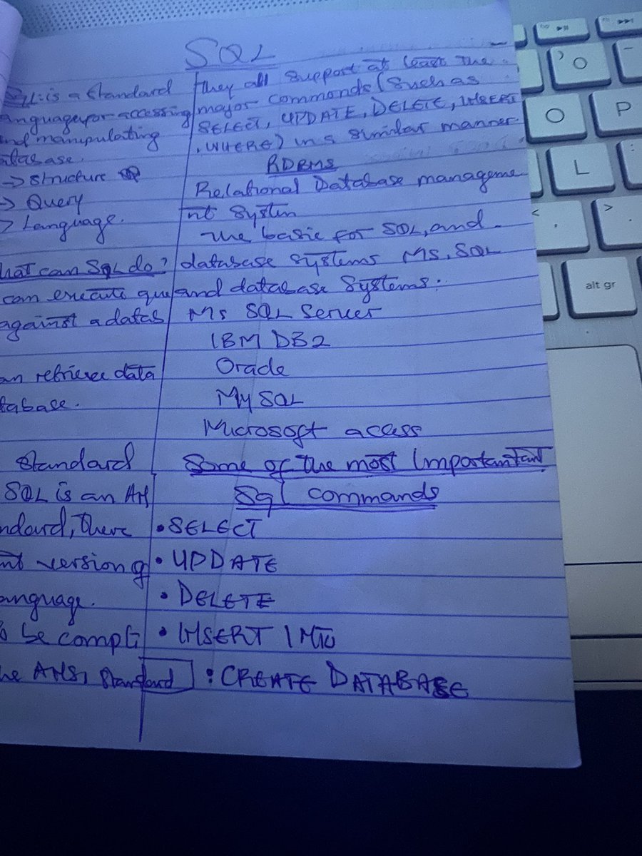 RofiatYusu21624's tweet photo. Day 12 of my Data Analysis Journey 📊

Today I started learning the basics of SQL and understanding important commands like SELECT, UPDATE, DELETE, and INSERT.

Still learning step by step.

Follow my journey to becoming a data analyst 

#DataAnalysisJourney #LearnSQL https://t.co/q9msJ2DZZj