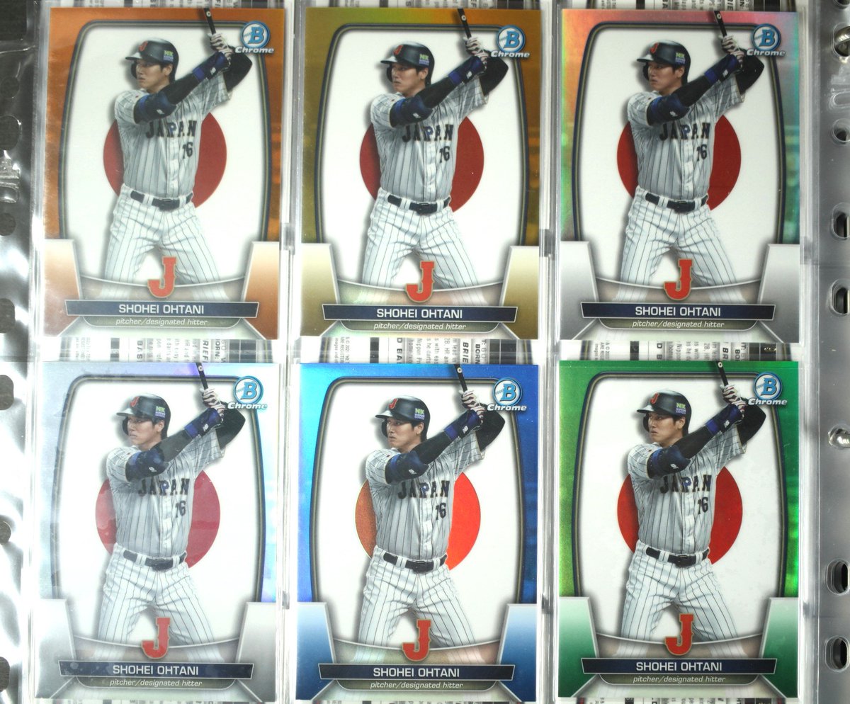 DEDEDEN0167's tweet photo. WBCコレクションの紹介5
DEDENCollection

2023Bowman Chrome WBC FLAG

フルコンプリート
Japanは25シリまで
エスコバーのレインボー達成

baseがシリアル、ケースで数枚
しかし100種類と言う
コレクター泣かせアイテムです

しかし
う！つ！く！し！い！
 
#topps 
#toppsJapan 
#WBC 
#大谷翔平 https://t.co/7aSOfMHPGs