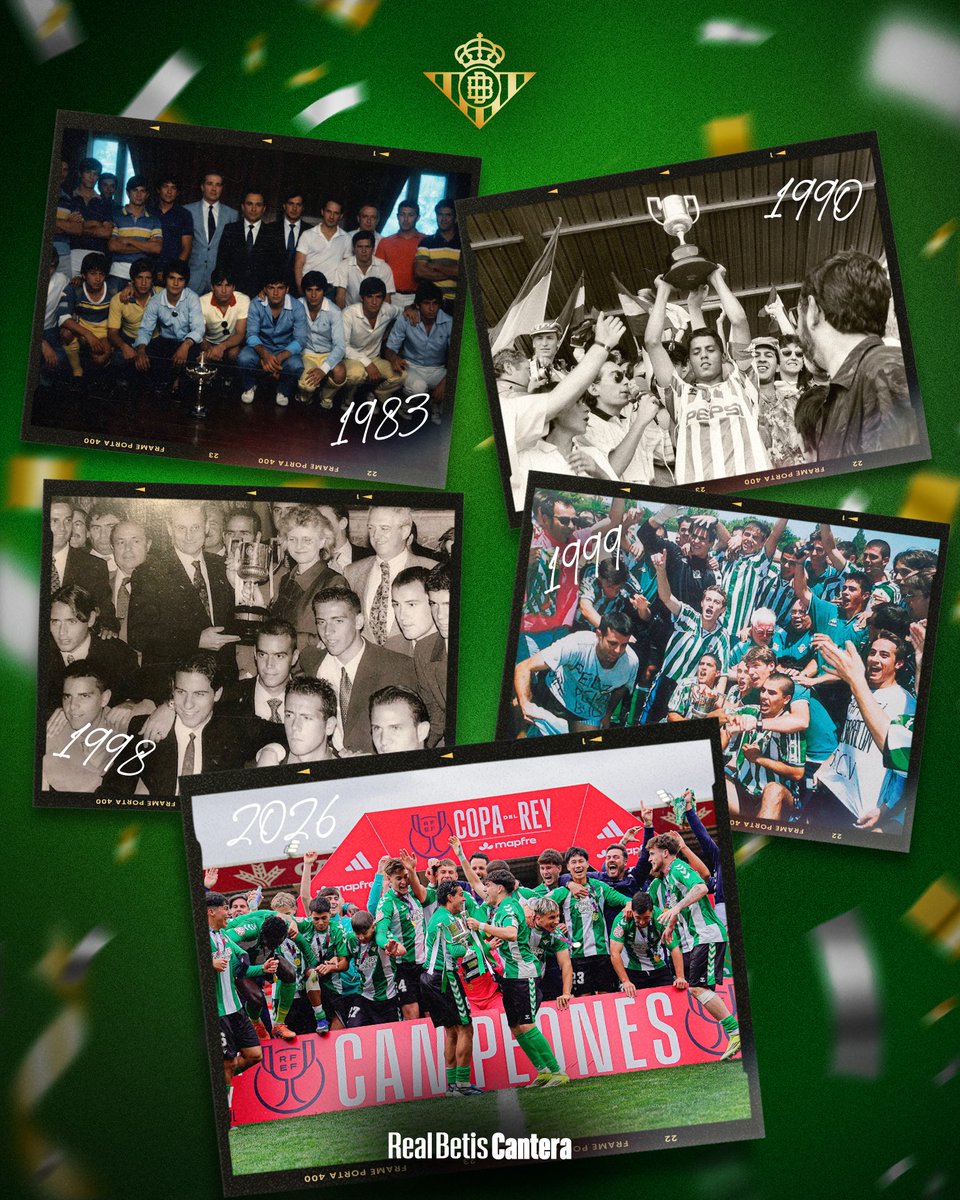 Una nueva página dorada en la 𝐡𝐢𝐬𝐭𝐨𝐫𝐢𝐚 de la Cantera del Real Betis Balompié.

#CopaDelReyJuvenil #CanteraBetis