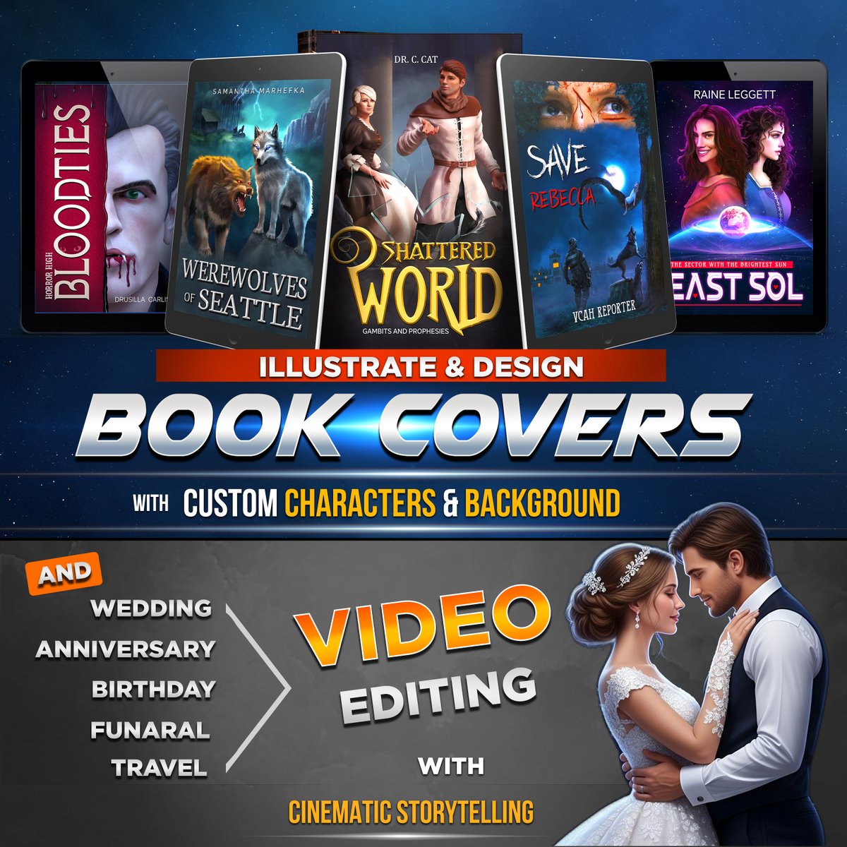 book cover & wedding video tweet media