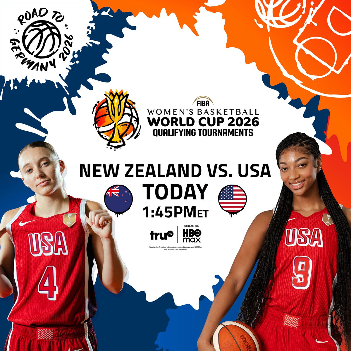 truTV's tweet image. Team USA looks to keep things rolling as they take on New Zealand today! 🏀 #fibawcc

📺 on truTV/HBO Max