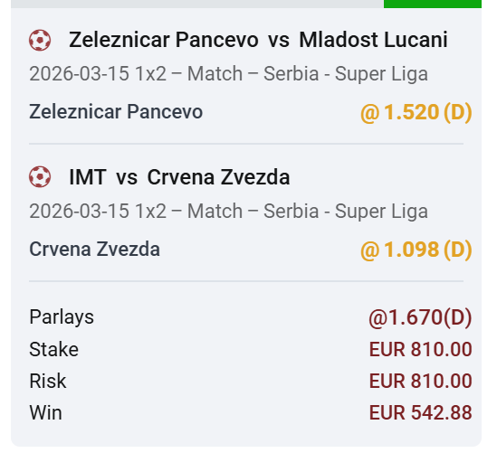 TheRealChePicks's tweet photo. Super league Serbia parlay

#srbija #kladjenje #kladionica #betting #gamblingx #gambling #bet #parlay #highstake #stakers #staking https://t.co/99jvMLB1lX