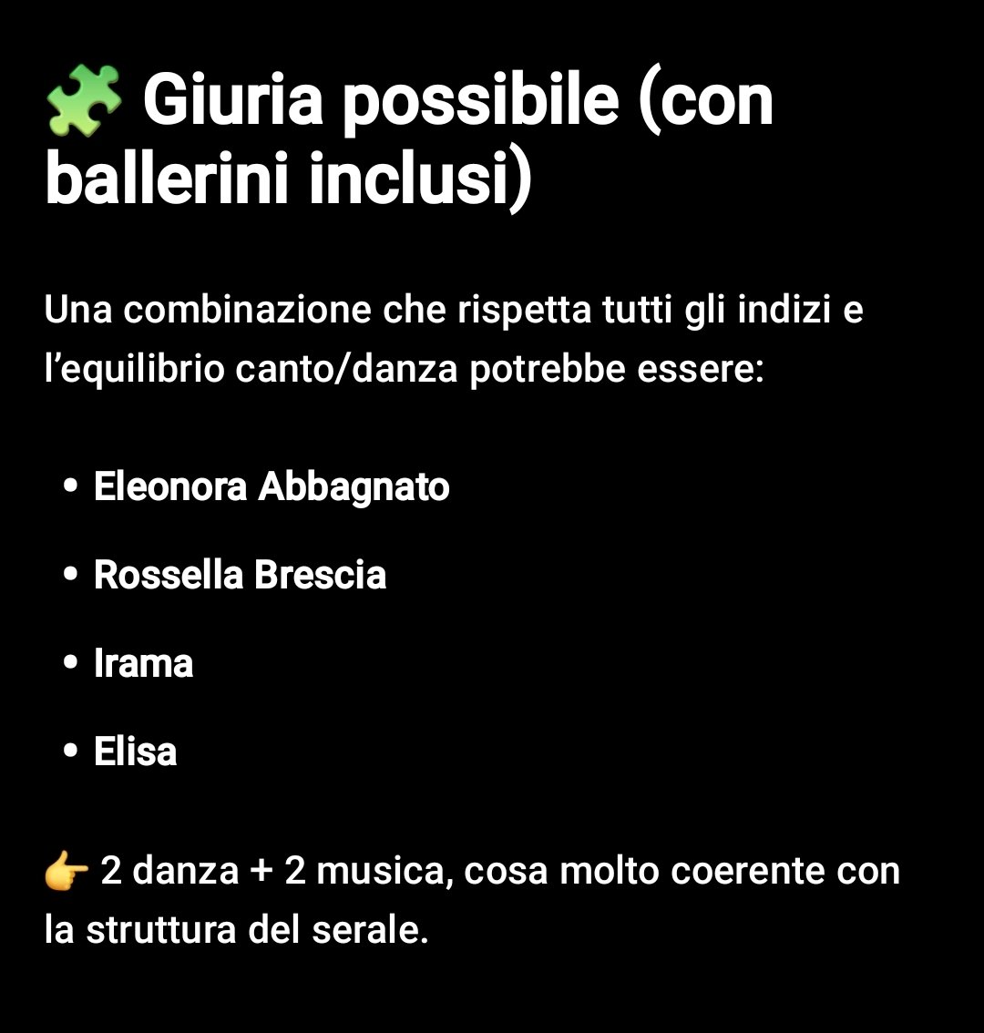 chat suggerisce ciò

non saranno mai loro 

faranno cacare come ogni anno

#amici25