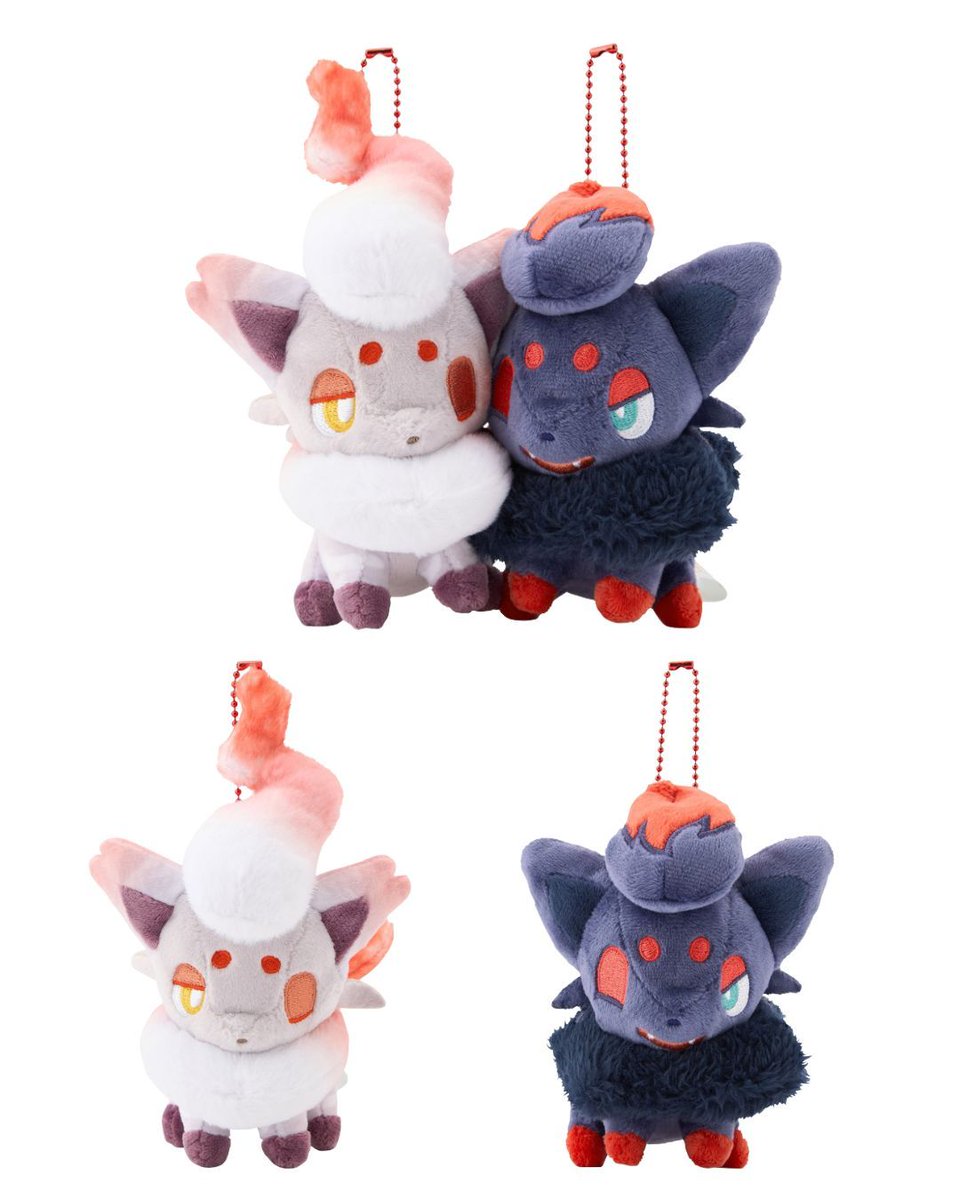 🖤🤍 Double the fluff, double the mischief! Zorua &amp; Hisuian Zorua Magnetic Plush Keychain ✨ 
#Pokemon #HisuianZorua #Zorua