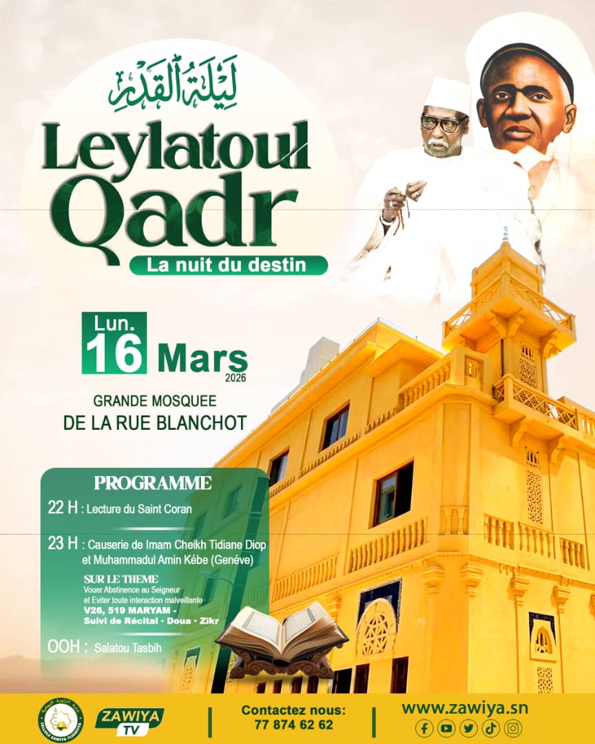 ZawiyaTv's tweet photo. đ Leylatoul Qadr â La Nuit du Destin
Une nuit meilleure que mille mois đ€Č
Retrouvons-nous dans la priĂšre, le rappel dâAllah et les invocations đđ
đ https://t.co/GhpFuIg4Ze
#LeylatoulQadr #Ramadan1447H #Cezat #ZawiyaTV https://t.co/QSLLllOqss