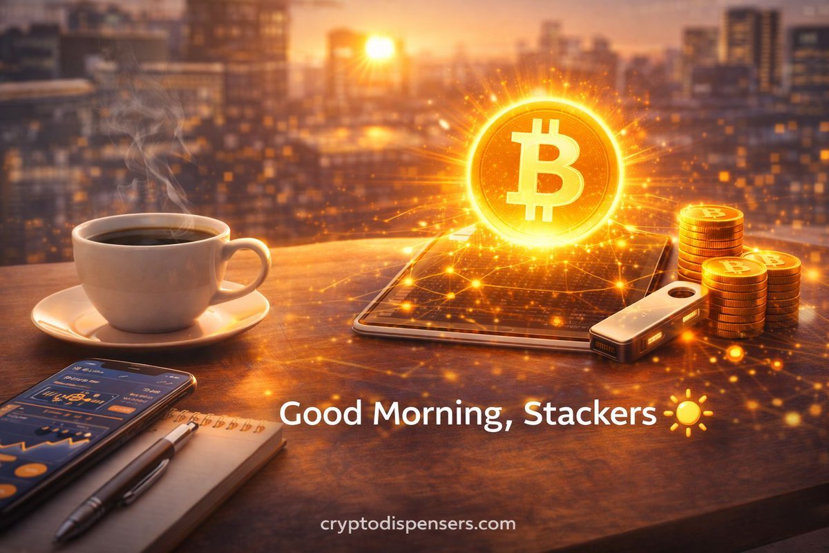 cryptodispenser's tweet photo. Good morning, crypto community☀️
Another morning where Bitcoin didn’t ask permission.
That matters.
#Permissionless #BitcoinPower #CryptoFinance
#DigitalMoney https://t.co/5hCND9cFQq