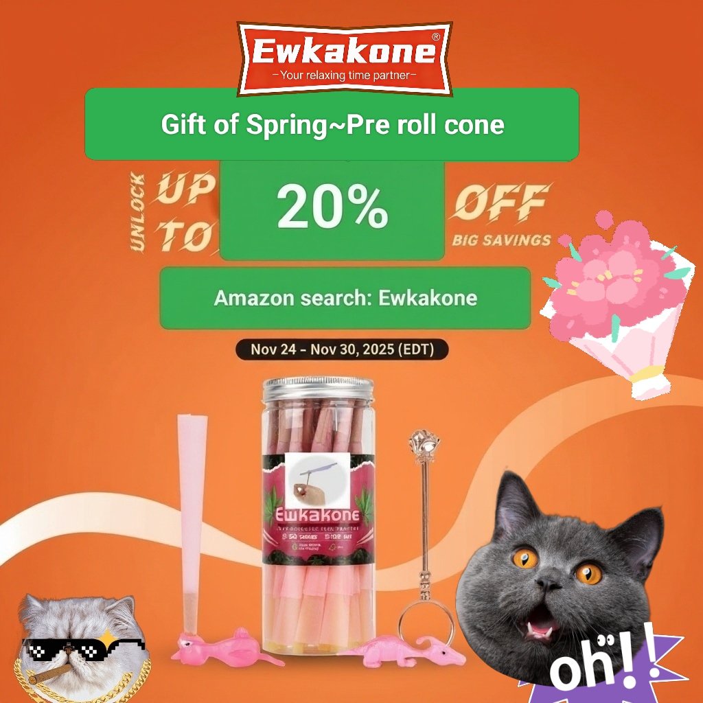 ewkakone's tweet photo. A spring gift for cannabis enthusiasts in the United States and Canada! ~Ewkakone brand ring holder type slow burning pre rolled cone!#Ewkakone #prerolledcones #Slowburning #cannabisgifts #marijuanarollingpaper
Usa:https://t.co/VT3gmw1Pzh
CA:https://t.co/VrHe2tlbjS https://t.co/kl6lwONHP5