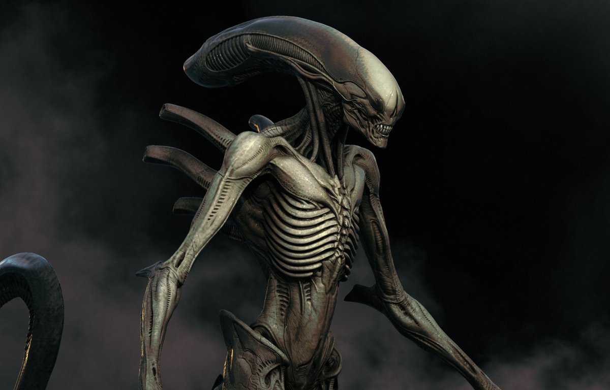 WeylandUplink's tweet image. Early #AlienRomulus Xenomorph design by Jerad Marantz.