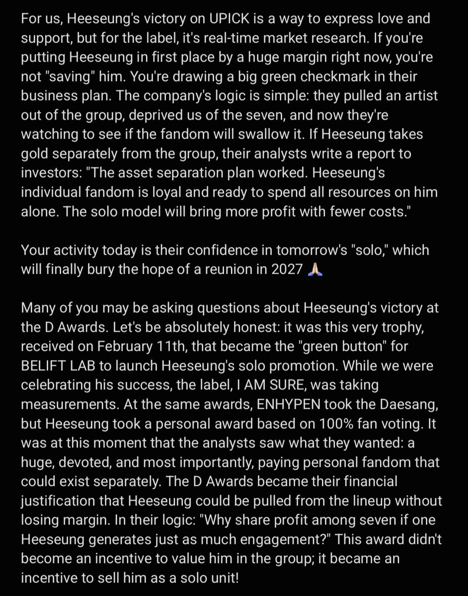 N1sh1murach's tweet photo. Why shouldn't Heeseung be put at #1 on UPICK?

DO NOT EXPLOIT THE LEGACY OF ENHYPEN
#BEACCOUNTABLE_BELIFT
#ENHYPEN_IS_SEVEN 
#HEESEUNG_STAYS https://t.co/opQO7WItQj