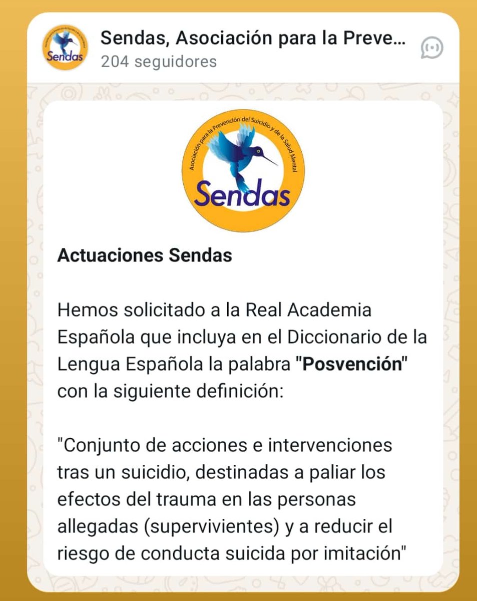 Asociación Sendas. Prevención Suicidio tweet media