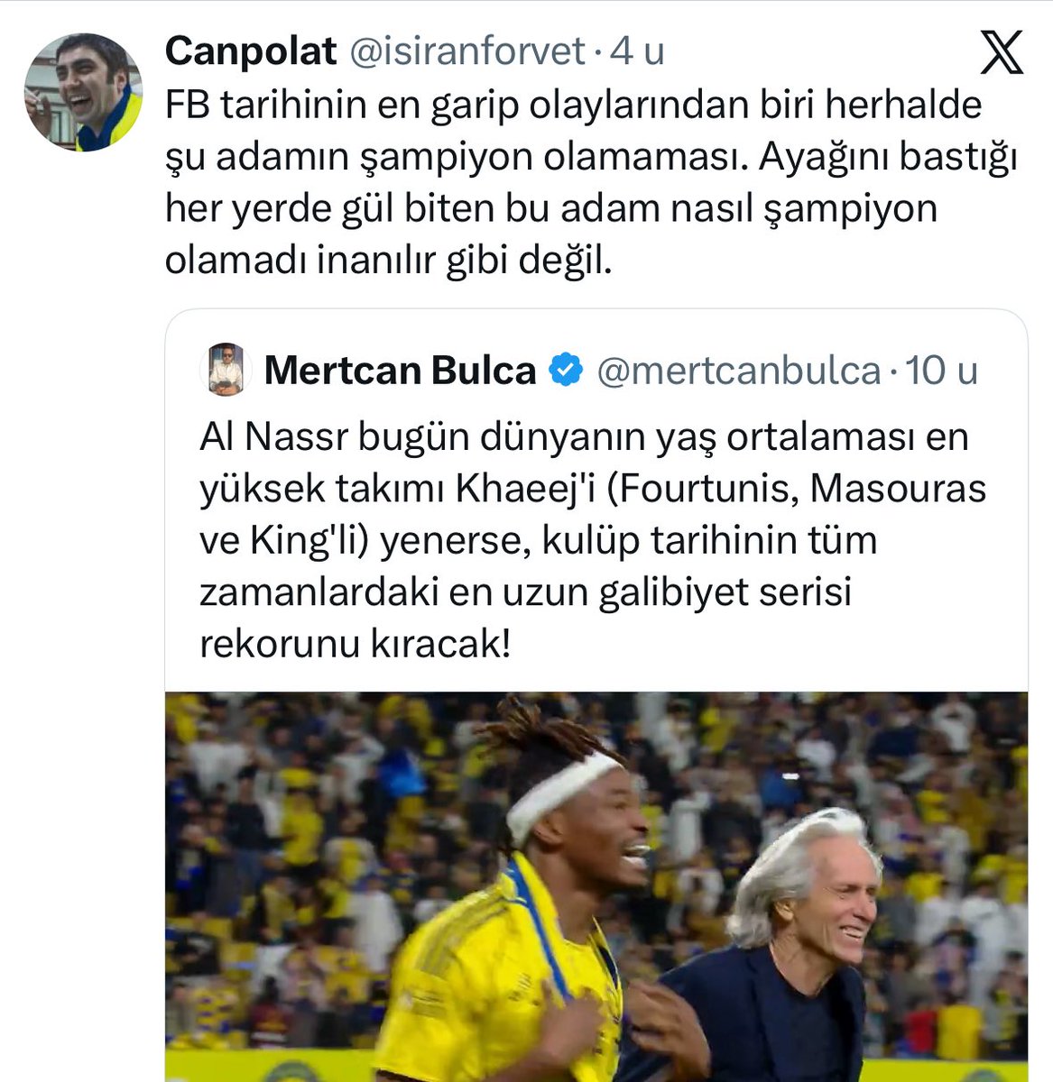 Neden mi olamadı? Fenerbahçe Puan farkını açtıktan sonra Erden Timur ligi bitirtmeyiz diye tehdit etmişti o günden sonra Fenerbahçe 3 maç üst üste kırmızı gördü

Fenerbahçe müdahale başına kart görüyordu! Ofsaytımsı skandalı yaşanmıştı böyle çalmışlardı Jesus’un şampiyonluğunu..