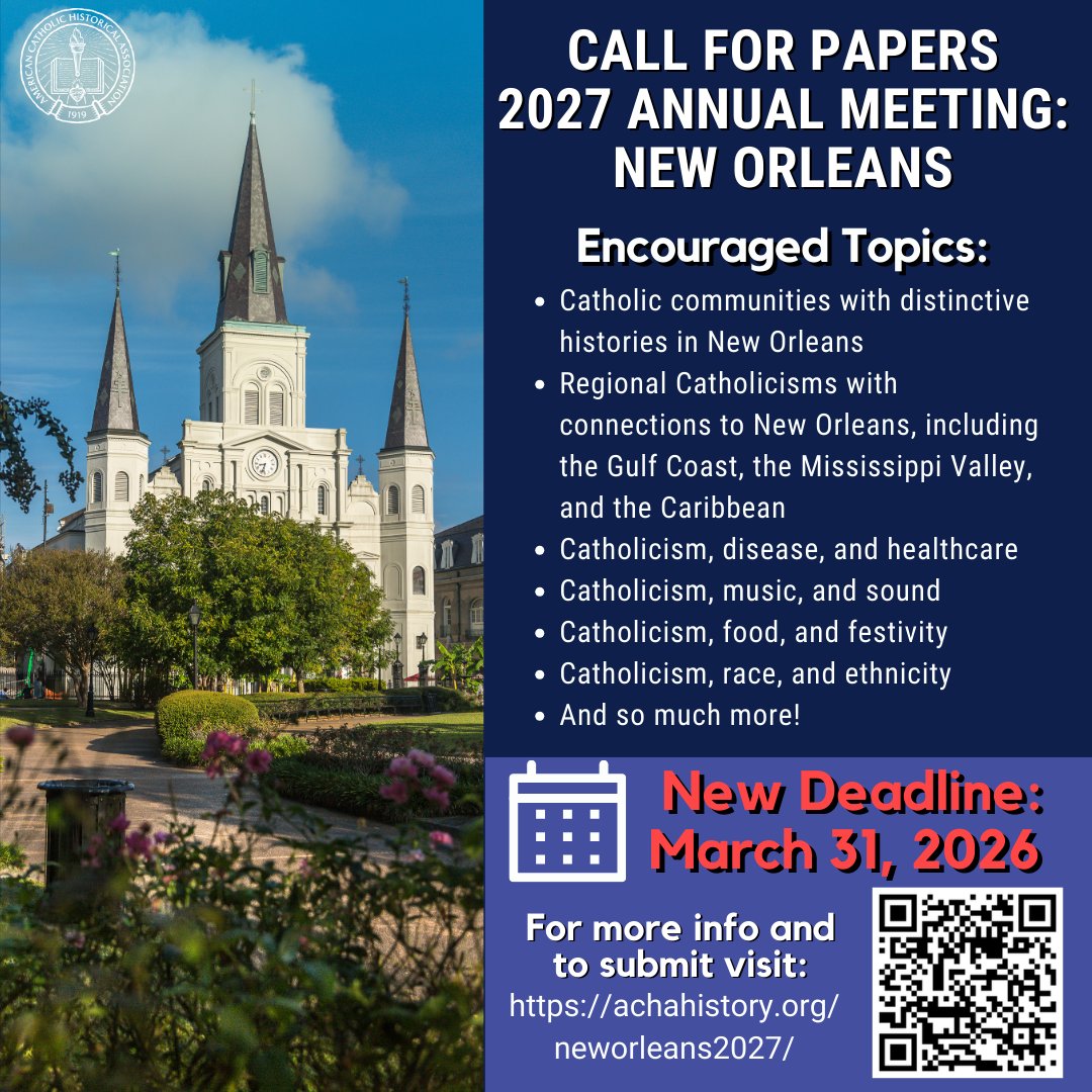 achahistory's tweet photo. Were you rushing to finish your paper or panel submissions by today? The Program Committee has decided to extend the paper and panel proposal deadline for next year’s Annual Meeting until Tuesday, March 31! To submit, go to https://t.co/zMZ1vw1bCJ. https://t.co/9Zg3p9Xoxn