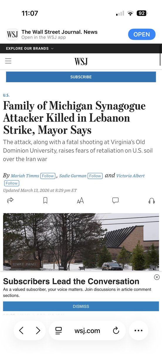 Bblaine18's tweet photo. “Synagogue Attacker” according to the WSJ https://t.co/PB6hdssrDc