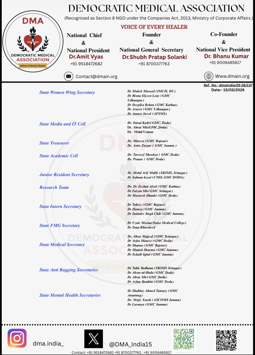DEMOCRATIC MEDICAL ASSOCIATION (DMA INDIA) tweet media