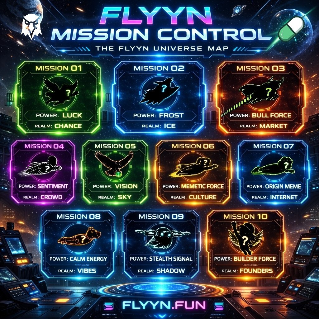 FlyynFun's tweet photo. THE FLYYN UNIVERSE MAP 🌌
10 missions.
Independent launches.
One expanding universe.
This isn’t a single token.
It’s a fleet.
Mission control is warming up.
First flights approaching.
https://t.co/WBxIWMxI3i
#FLYYN #Solana #PumpFun https://t.co/gMndspHaNi