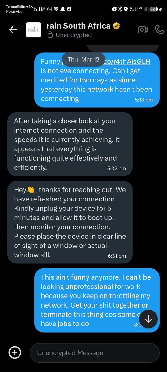 Chukzin's tweet photo. @rainSouthAfrica PR answers I need to. Be connected now. Even the 2ifi test keets getting disconnected. https://t.co/rSfGbNYVdu