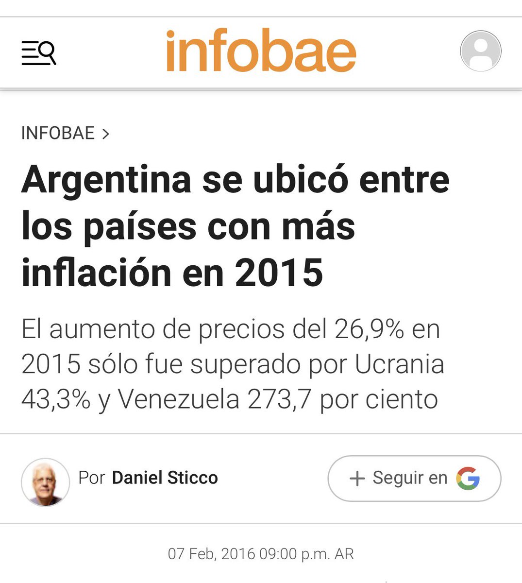 ferdiazfer's tweet photo. 2015: último año de mandato de @CFKArgentina. Inflación anual 26,9%. https://t.co/GNhhDuvdij