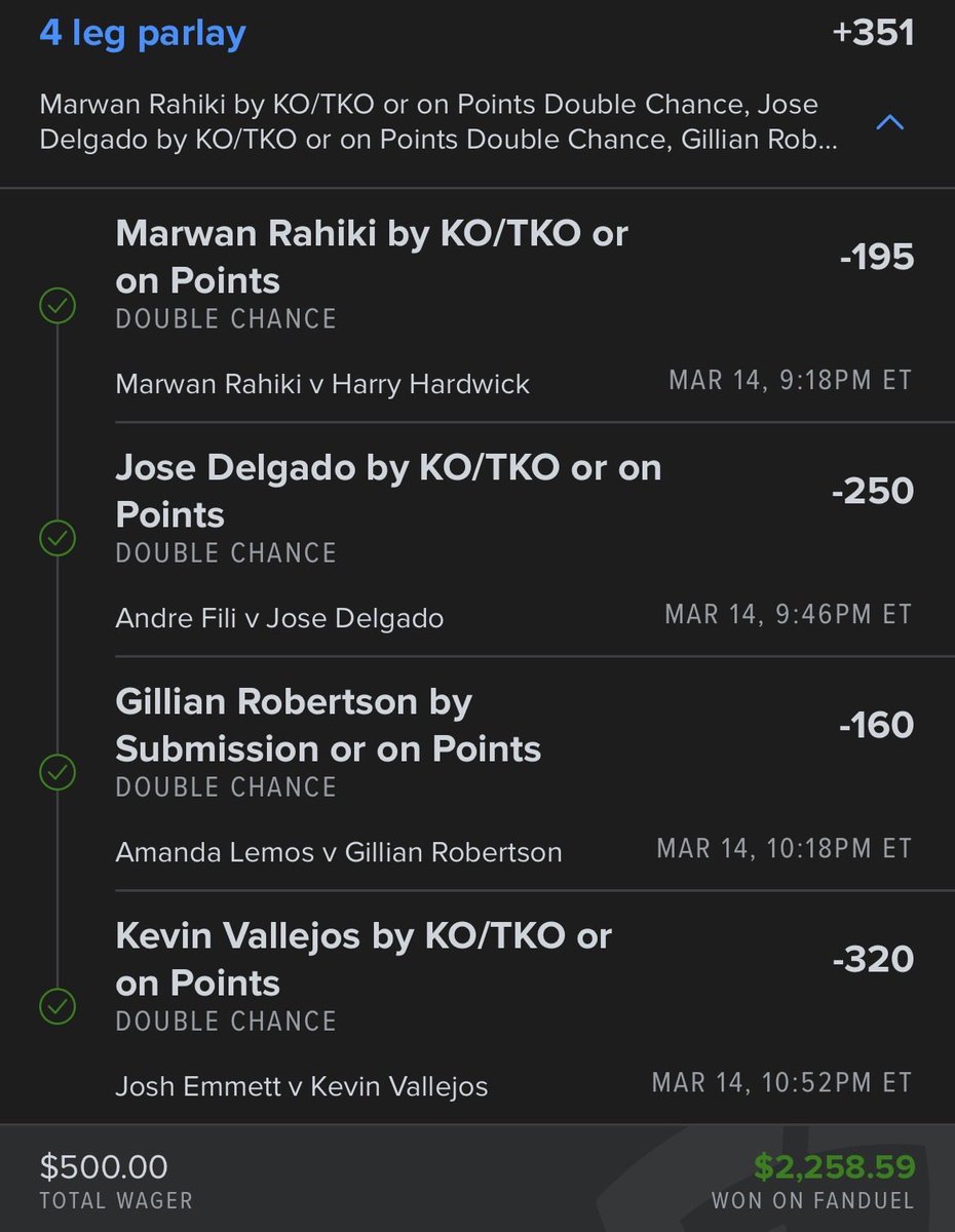 Biggest cash💰from last night but Delgado needs to tighten things up. Would love to see him fight Dan Ige. #UFCVegas114