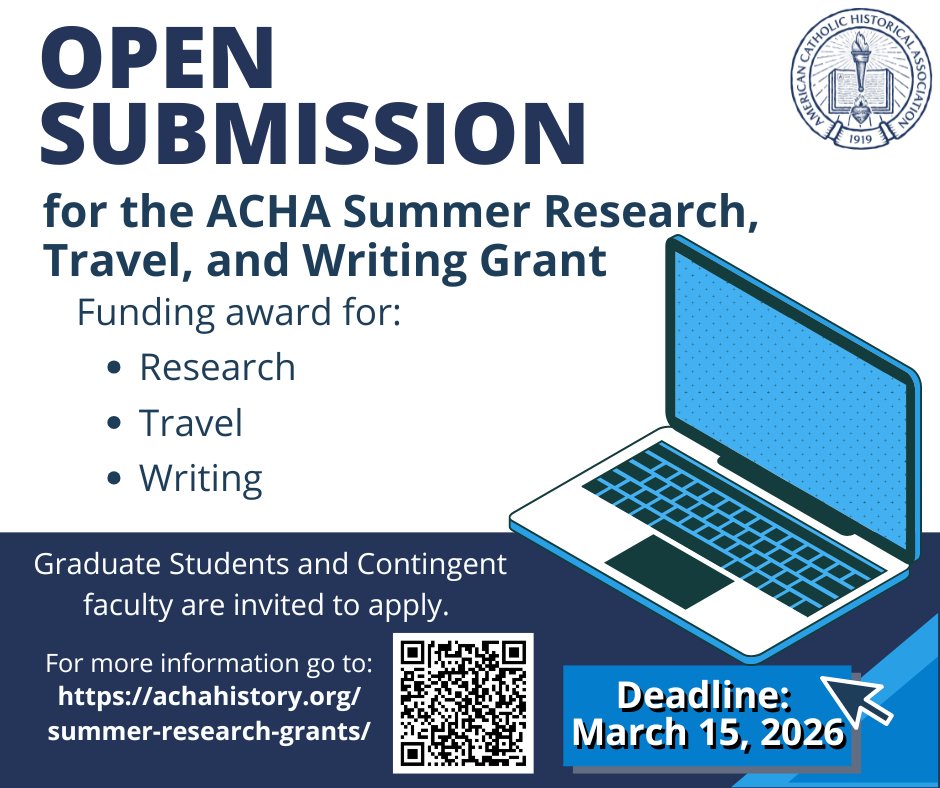 achahistory's tweet photo. Today, March 15, is the last day for graduate students and contingent faculty to submit applications for the ACHA Summer Research and Writing grant. To submit, go to https://t.co/mKQfPSgsqY. https://t.co/jRlBbdvmV7