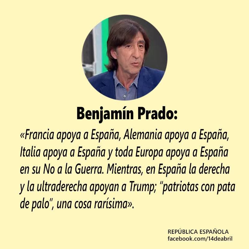 Ell escritor Benjamín Prado se pronuncia...👇