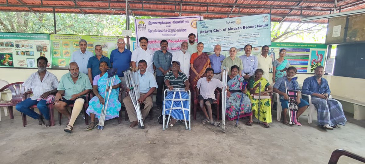RCbesantnagar's tweet photo. Hope Project organised by Rotary Club of Madras Besant Nagar - Chennai , distributed artificial limbs to the beneficiaries at Thirumalai Charitable Trust, Ranipet on 15.3.2026. https://t.co/I584J1nCJO