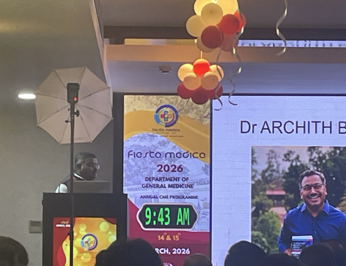 drakhilsb's tweet photo. What an absolute honor to listen to the legend of clinical medicine, Dr Archith Boloor sir in person! 
#fiestamedica2026 #gmckottayam https://t.co/UPh0GZrm1b