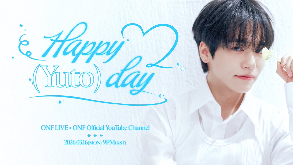 ONF LIVE
〖 HAPPY YUTO DAY 〗

💡2026.03.16 (MON) 9PM (KST)
💡ONF Official YouTube Channel

#온앤오프 #ONF
#HAPPY_YUTO_DAY