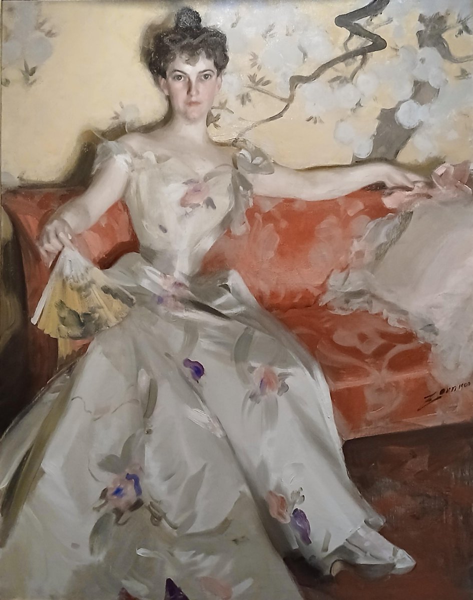 BlogExhibitions's tweet image. Anders Zorn: He could give John Singer Sargent a run for his money in the splashy society portrait stakes. This is Elizabeth Sherman Cameron (1900, Private collection) in the retrospective @ArteyCulturaFM in Madrid. Read about the show here: art-exhibitions.blogspot.com/2026/03/a-swed…