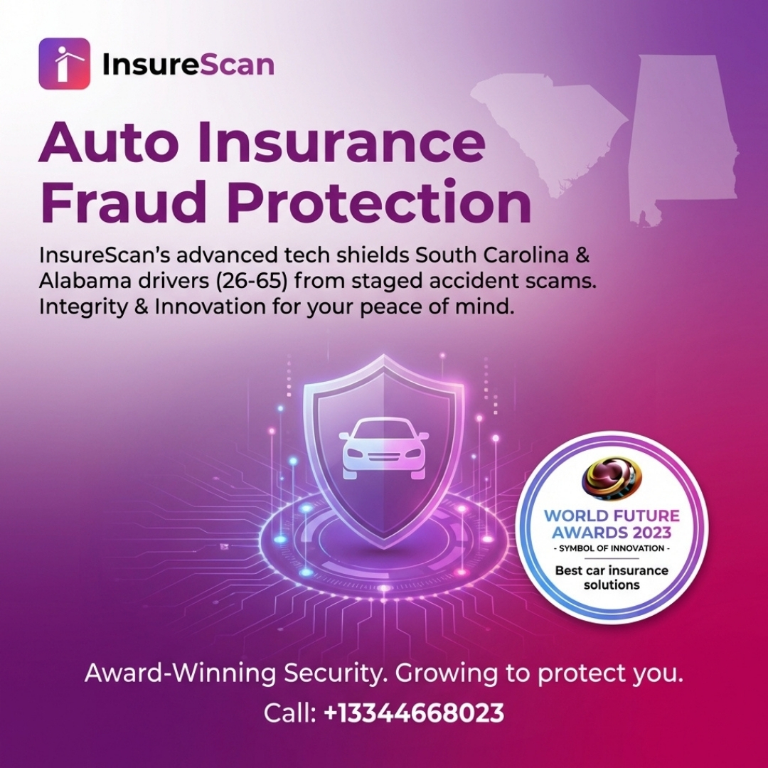 Protect yourself from staged vehicle accidents with InsureScan's cutting-edge tech, serving South Carolina and Alabama with integrity and innovation! #SmartInsurance #InsureScan #FraudPrevention #TechDriven #SouthernService #AutoInsurance #SafetyFirst #InsuranceInnovation