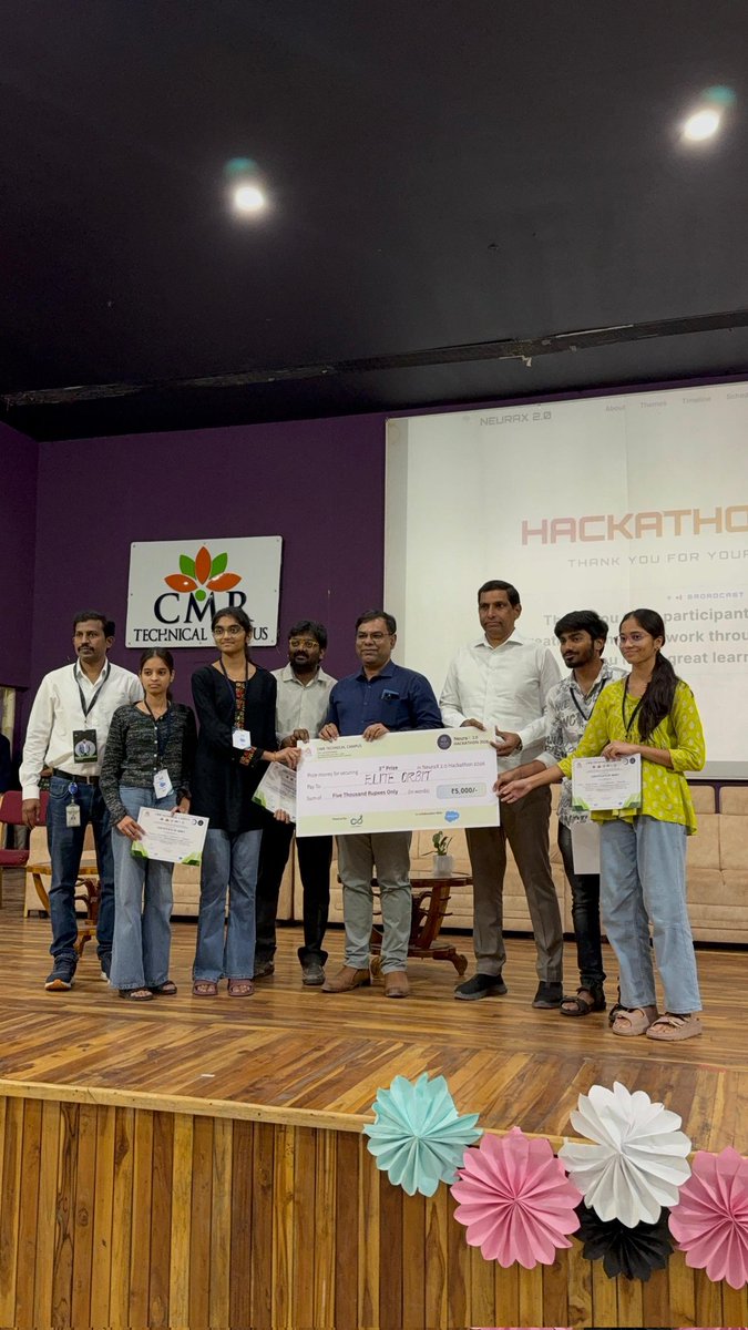CMRTCofficial's tweet photo. Winners of NueraxHackathon 2.0 2K26  #SalesforceAgentForce #CMRTC #AIML https://t.co/LKm88HKmI6