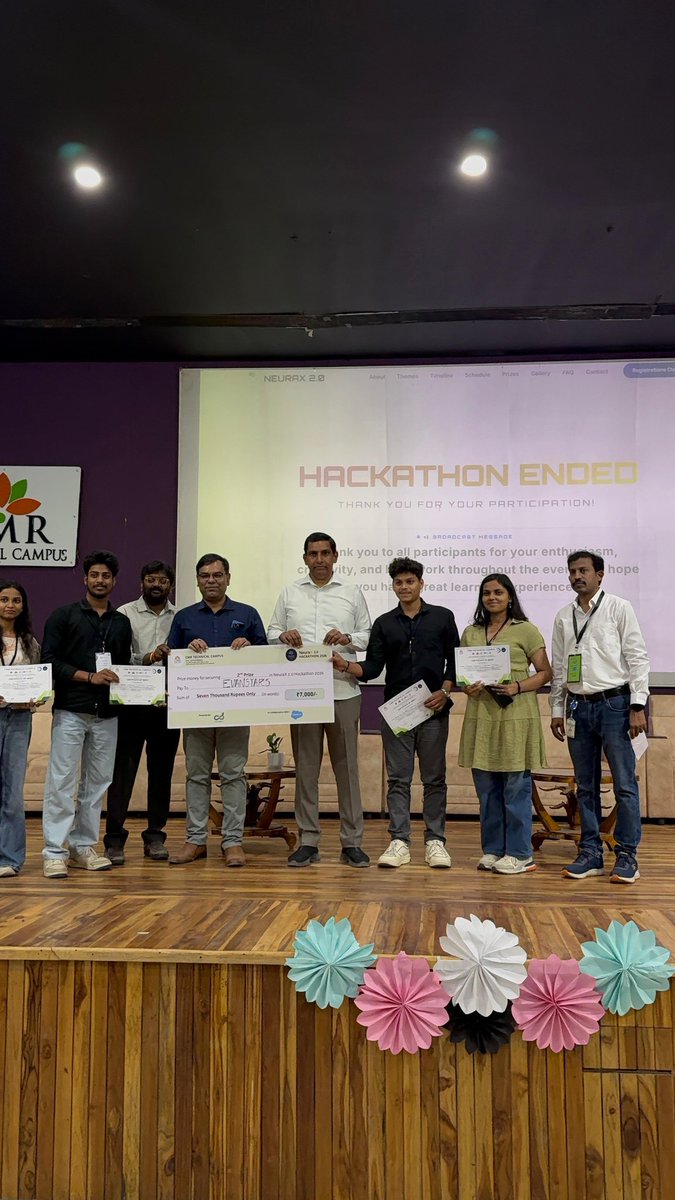 CMRTCofficial's tweet photo. Winners of NueraxHackathon 2.0 2K26  #SalesforceAgentForce #CMRTC #AIML https://t.co/LKm88HKmI6