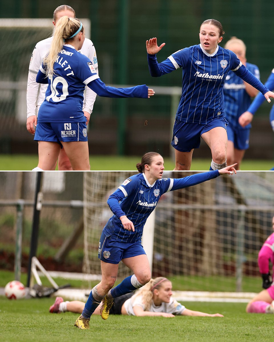 AdranLeagues's tweet photo. Mikayla Cook nets 2️⃣ in 4️⃣ minutes to turn the game around for @CardiffCityFCW 😲 https://t.co/GiMi2Dxfrt